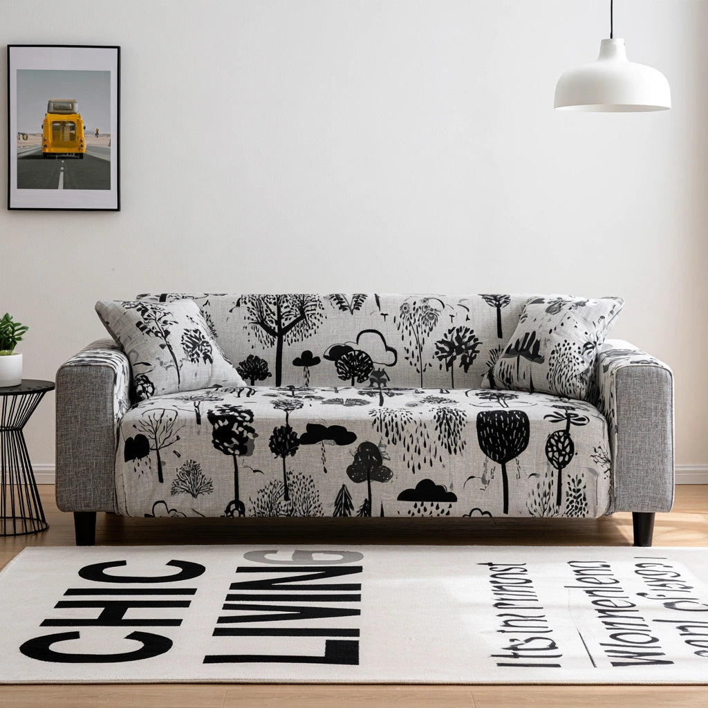 Modernes Polstersofa, mit klarer Formgebung, Farbe: grau
