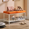 Schuhbank mit Stauraum, mit Stoffbezug, Farbe: orange