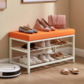 Schuhbank mit Stauraum, mit Stoffbezug, Farbe: orange