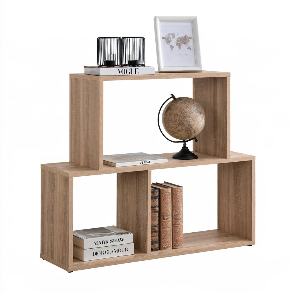Wandregal, aus Holz, zur Wandmontage, mit drei Ebenen, Farbe: hellbraun